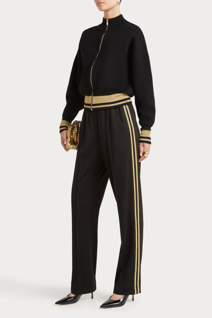 Husk Knit Bomber - Black & Gold