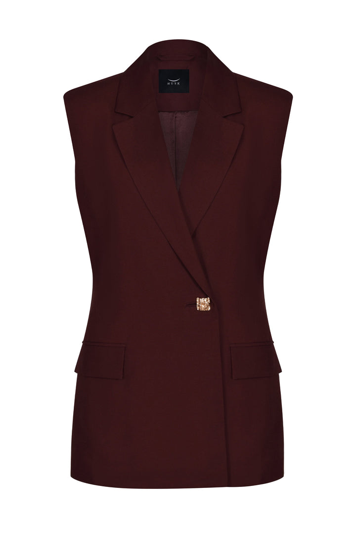 Husk Talia Gilet - Chestnut