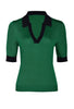 Husk Knit Polo - Emerald