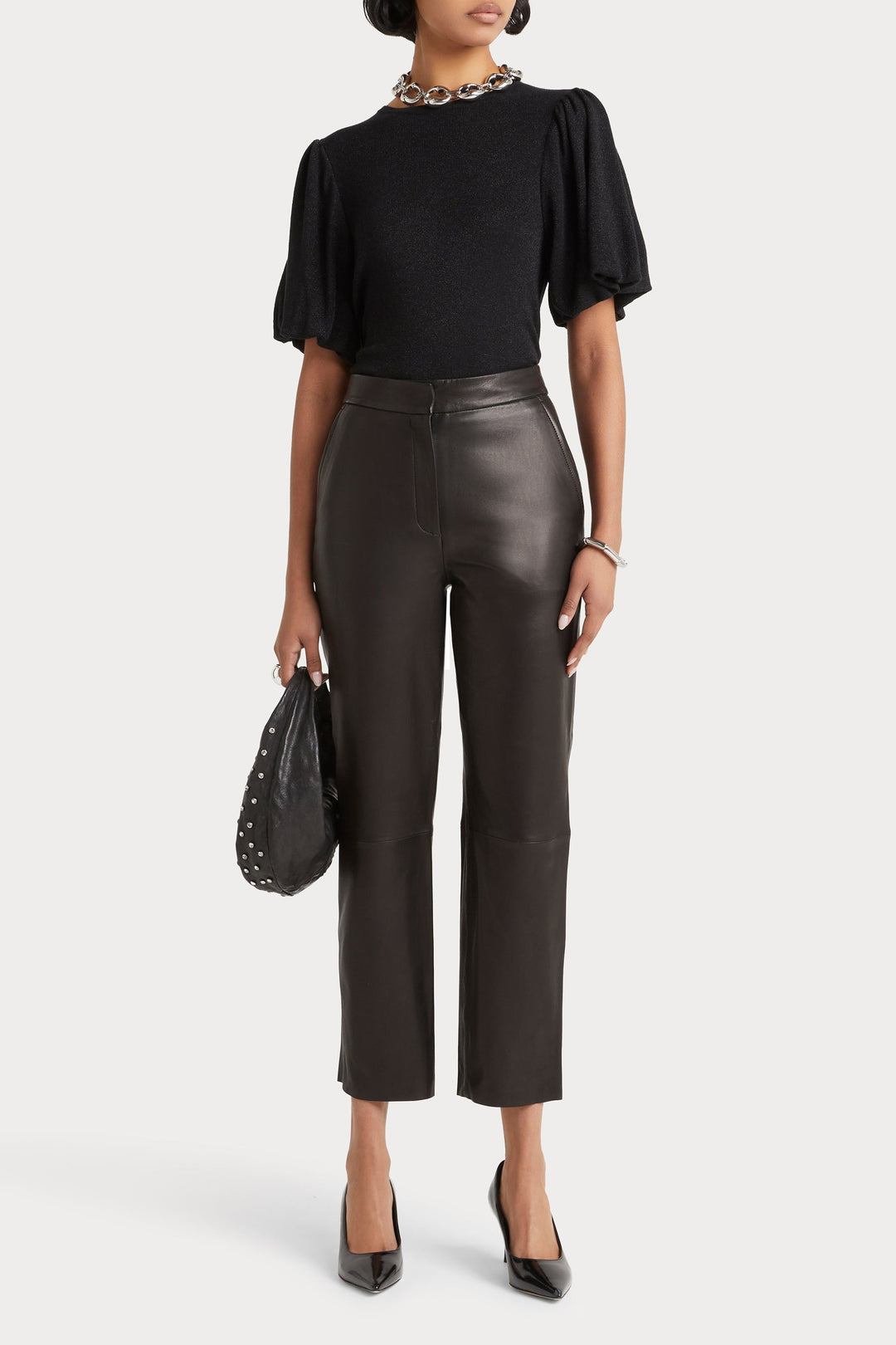 Husk Leather Pant - Black