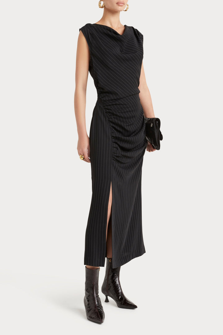 Husk Noir Dress - Pinstripe