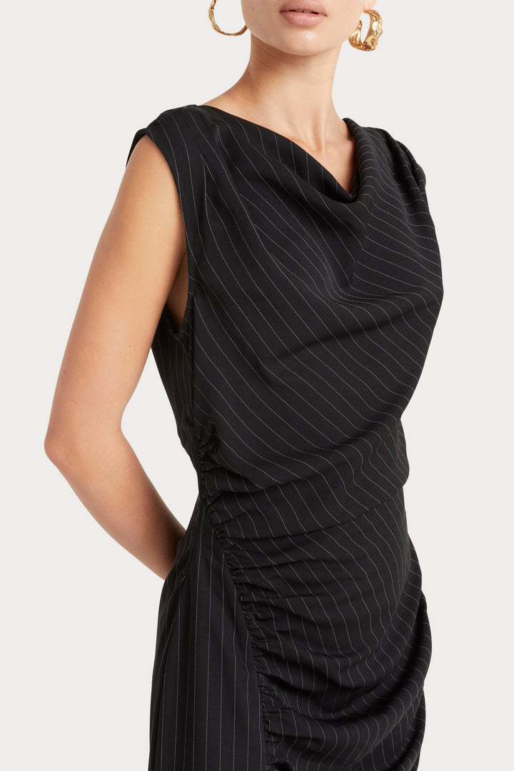 Husk Noir Dress - Pinstripe