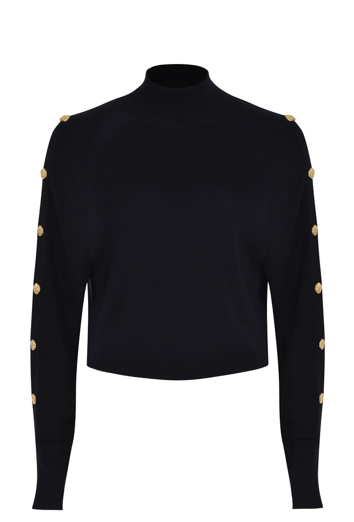 Husk Button Slv - Black