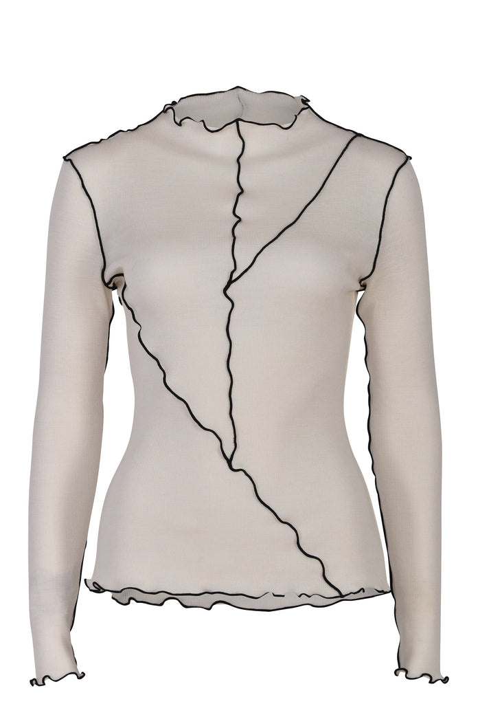 Husk Contrast Rib - White