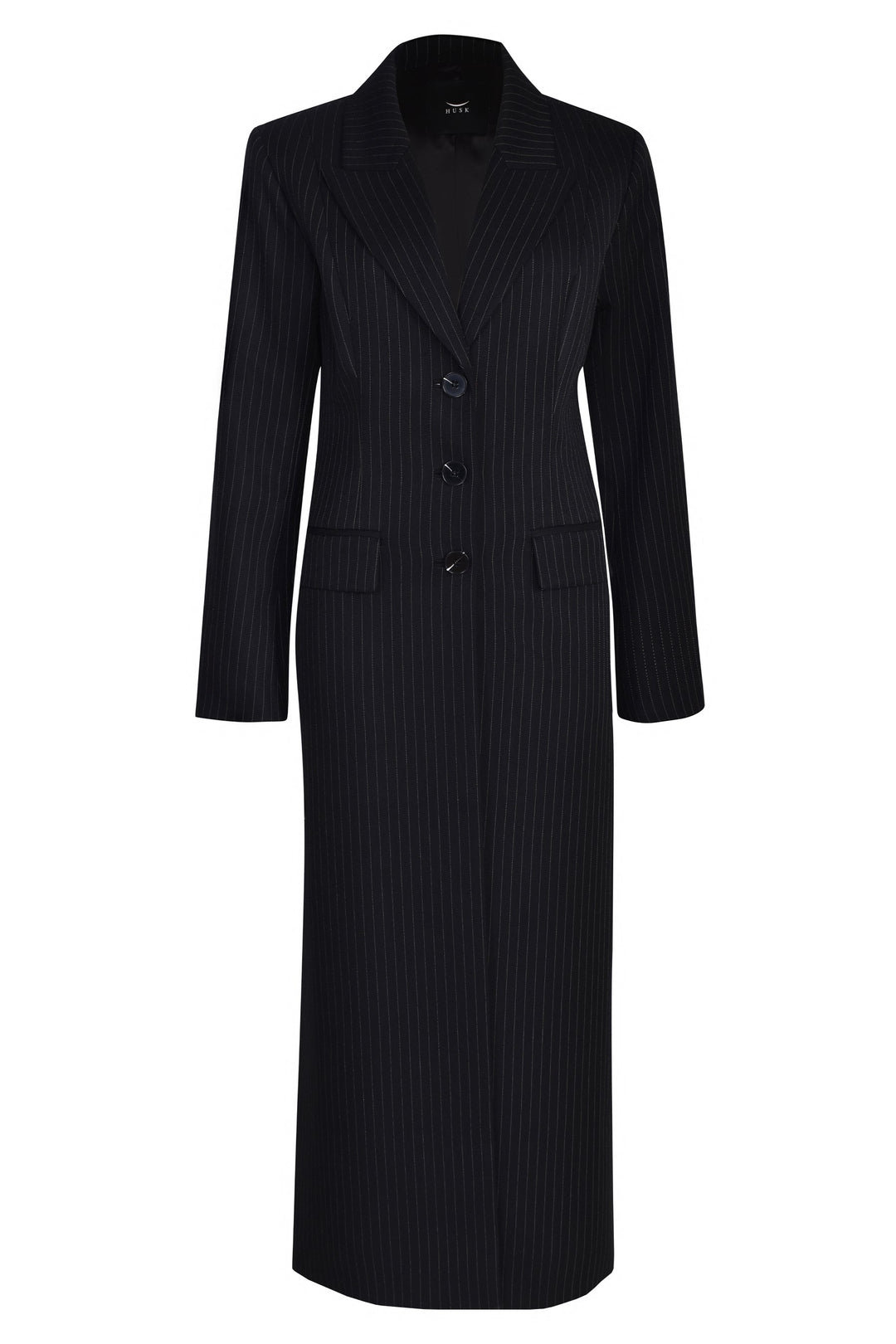 Husk Noir Coat - Pinstripe