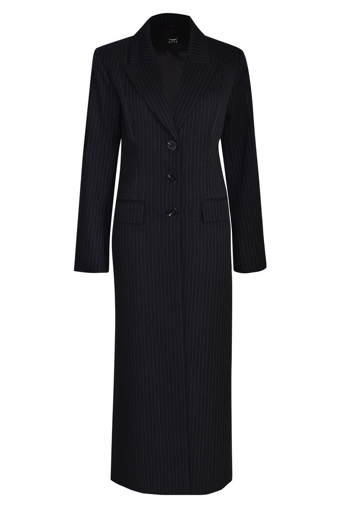 Husk Noir Coat - Pinstripe