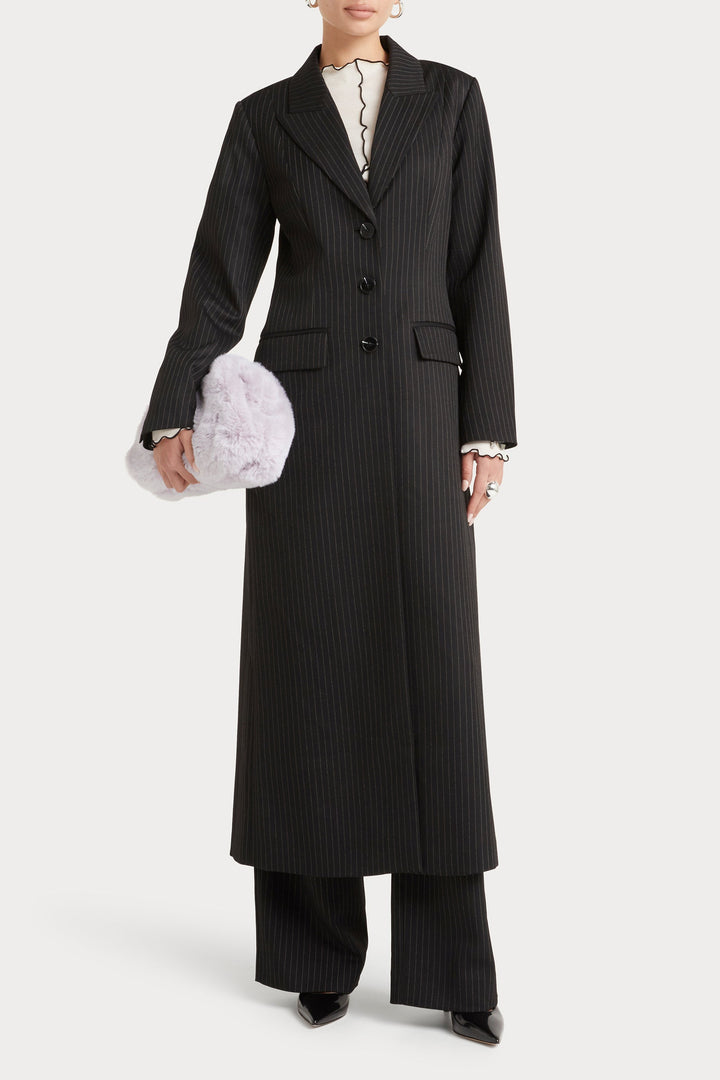 Husk Noir Coat - Pinstripe
