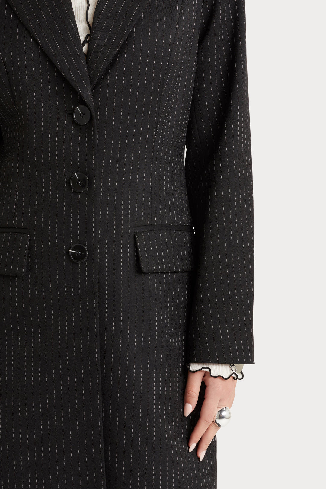 Husk Noir Coat - Pinstripe