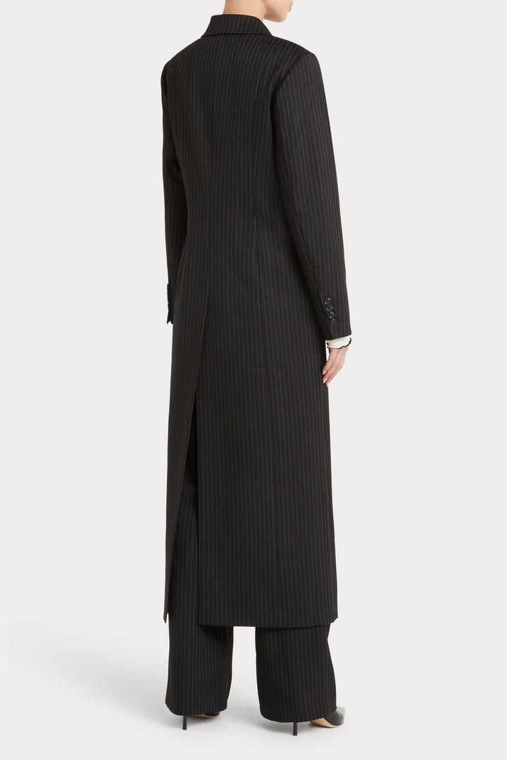 Husk Noir Coat - Pinstripe