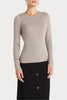 Husk Merino Crew - Stone Strp