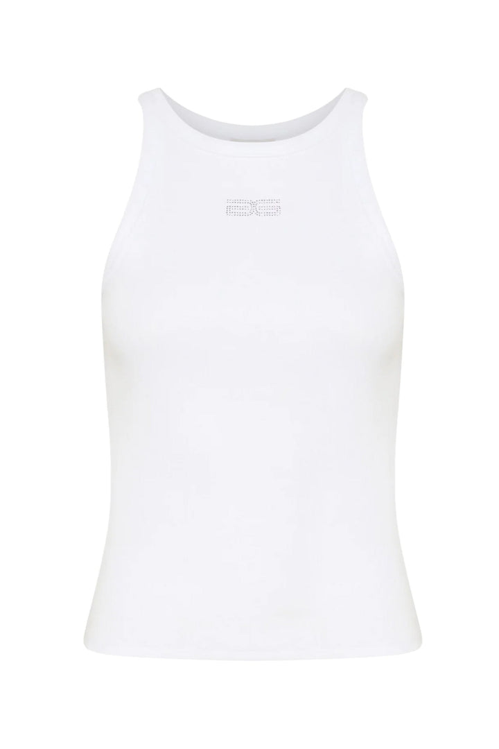 Gestuz Rhinestone Tank - White