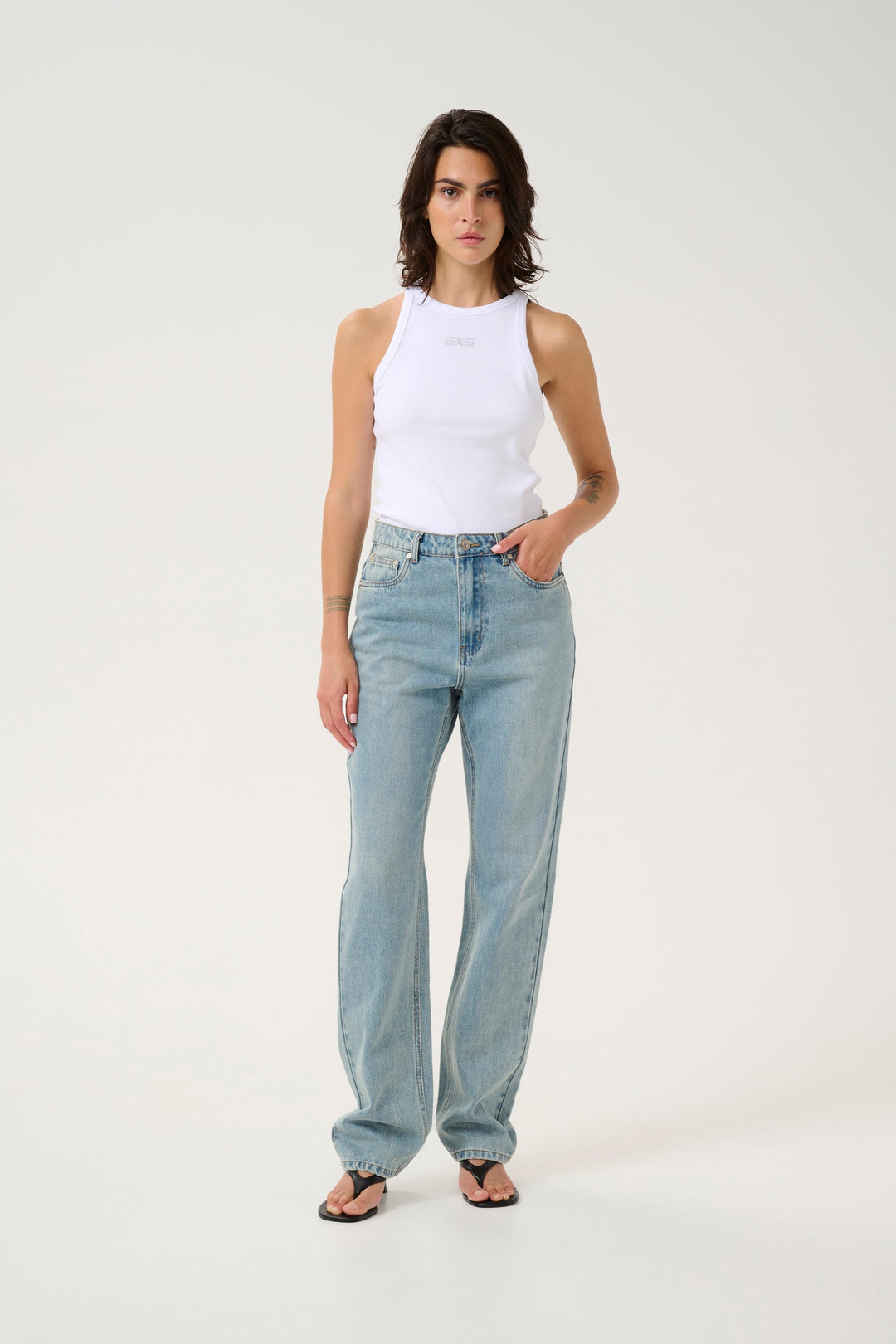 Gestuz Rhinestone Tank - White