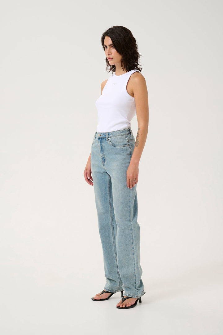 Gestuz Rhinestone Tank - White