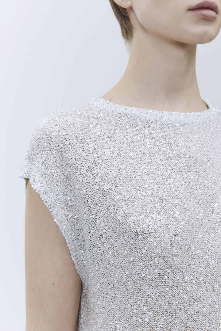 Alysi Pailette Dress - Silver