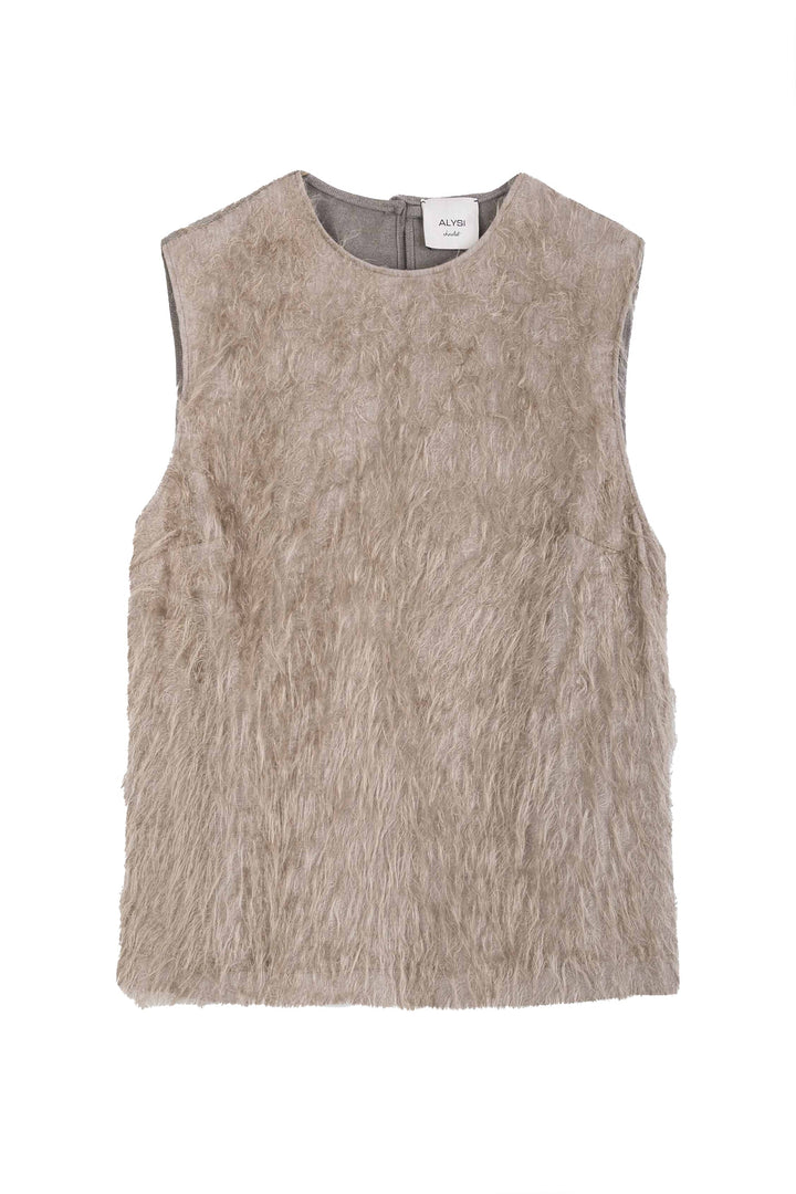Alysi Fringe Top - Sand