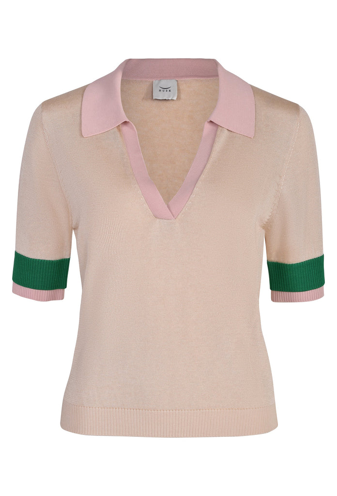 Husk Knit Cuff Polo - Marshmallow