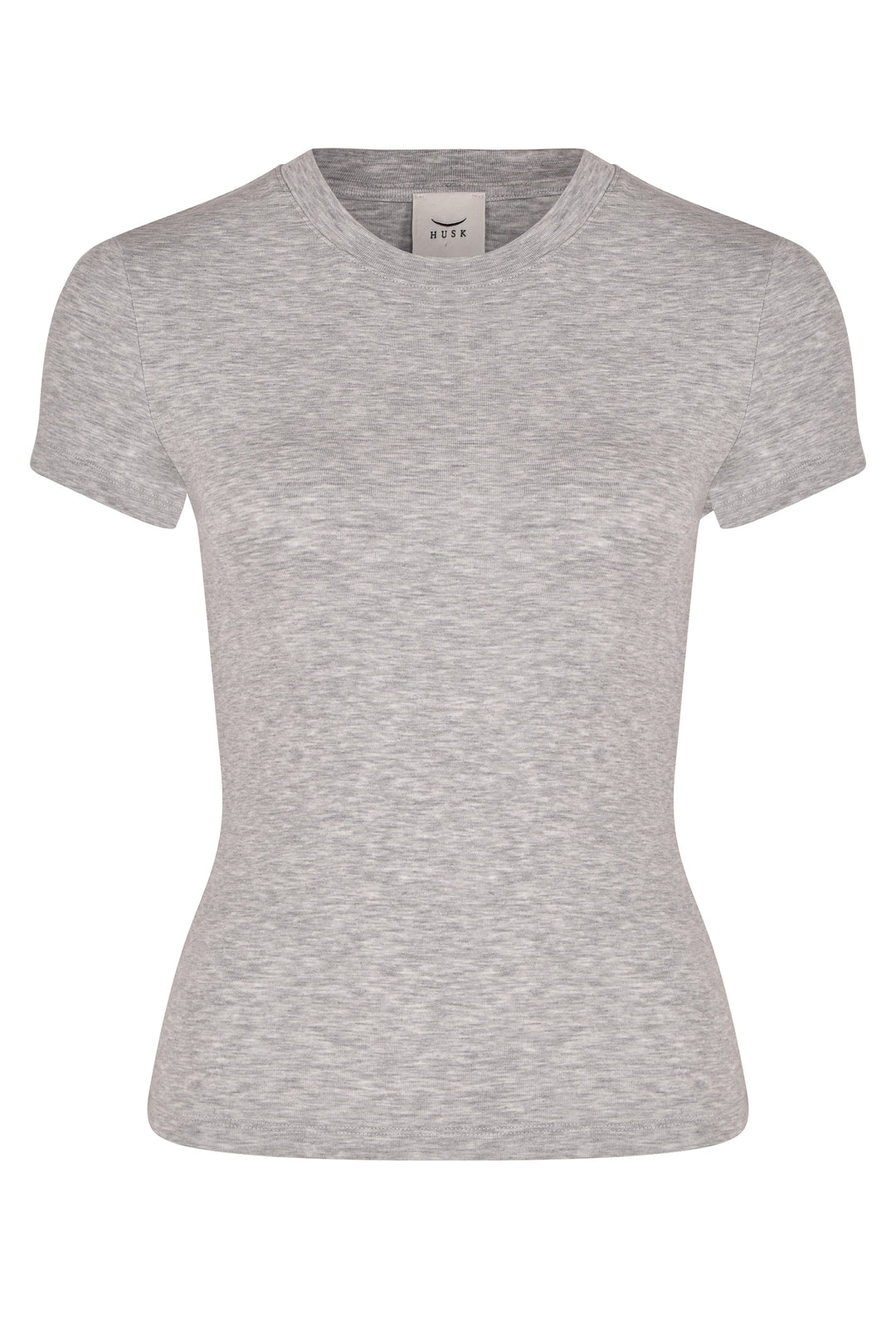 Husk Rib Tee - Grey Marle