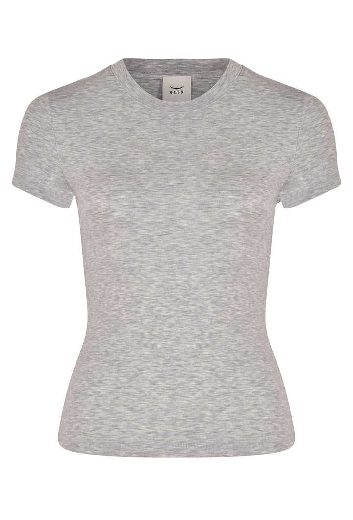 Husk Rib Tee - Grey Marle