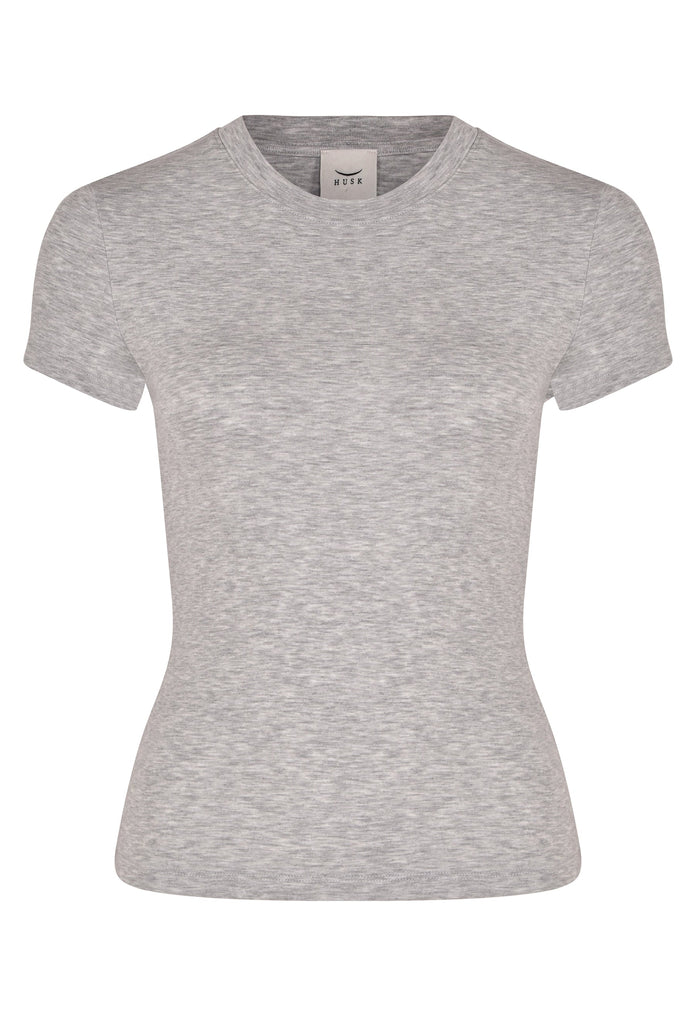 Husk Rib Tee - Grey Marle