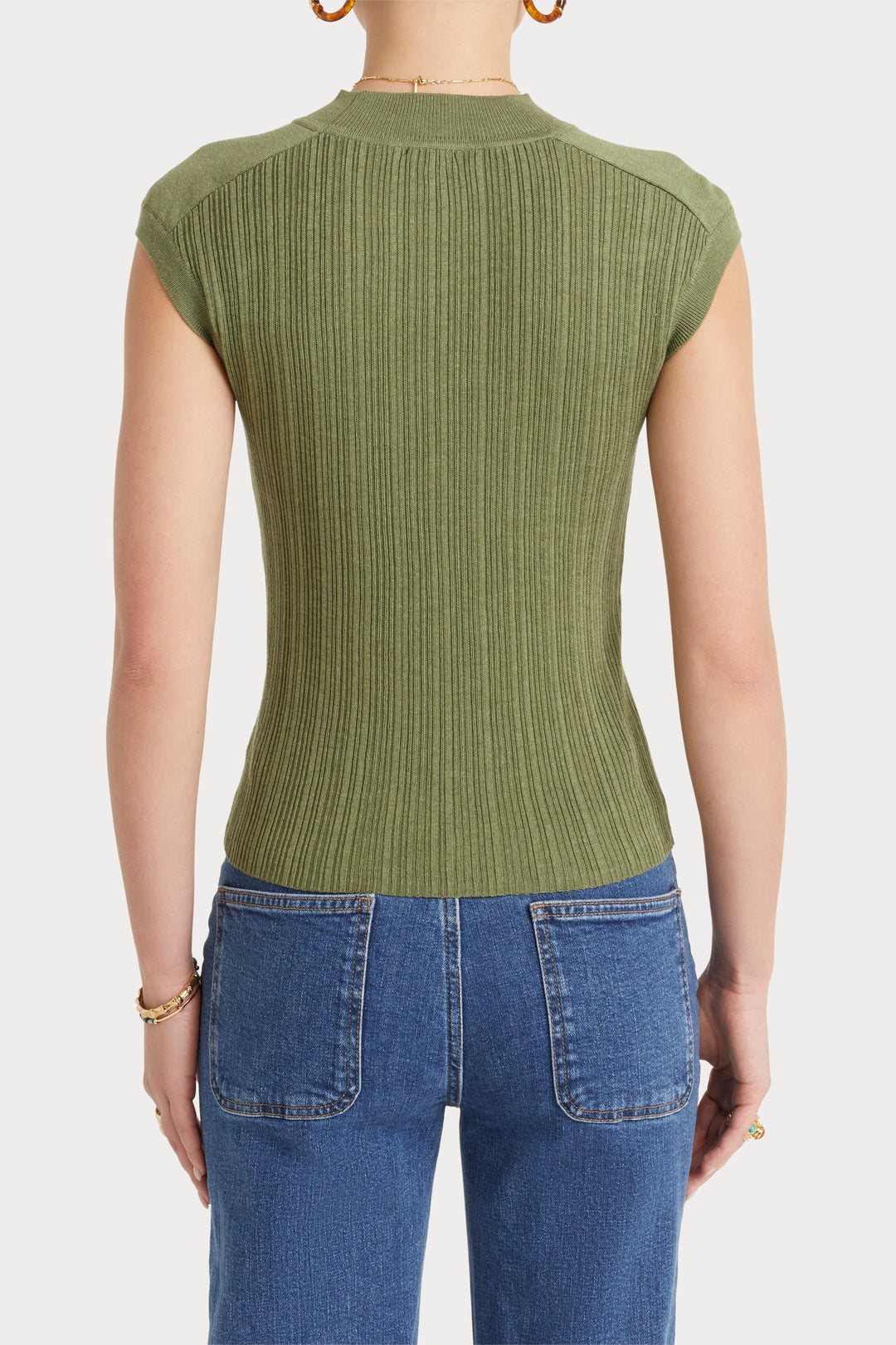 Husk Stripe Rib Knit - Khaki
