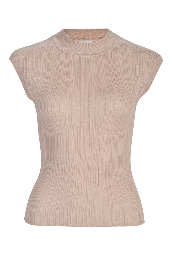Husk Stripe Rib Knit - Sand
