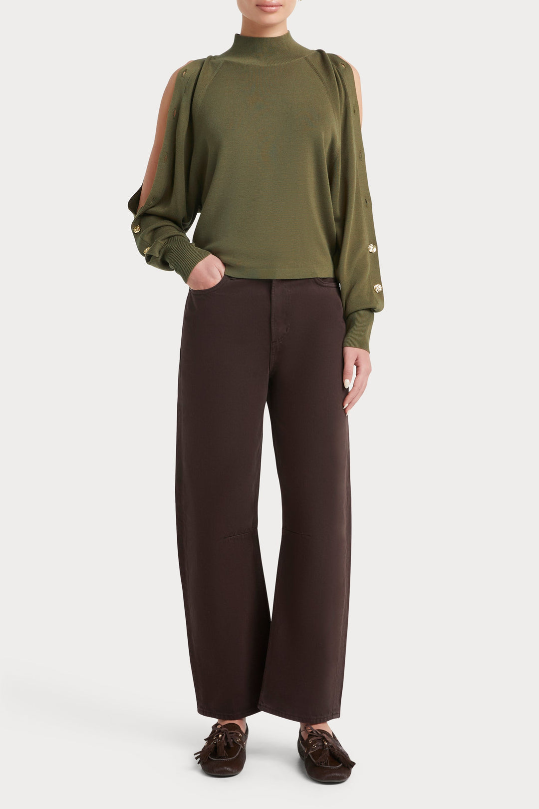 Husk Button Sleeve Knit