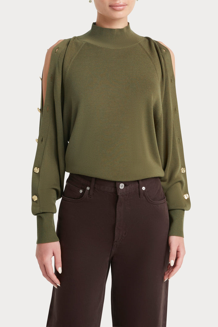 Husk Button Sleeve Knit