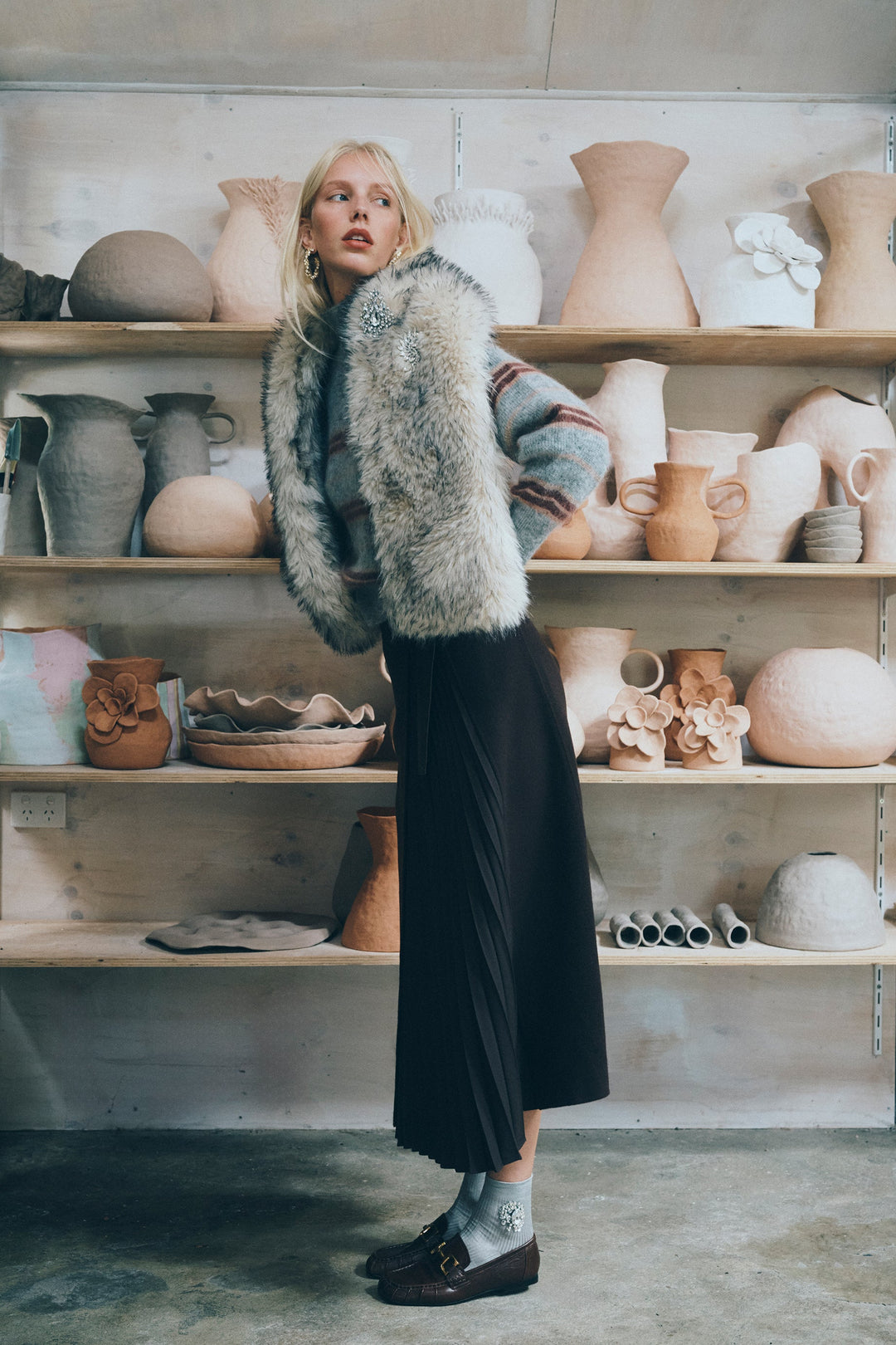 Husk Mohair Stripe Knit