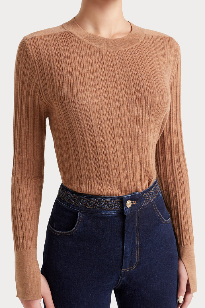 Husk Variegated Rib Crew