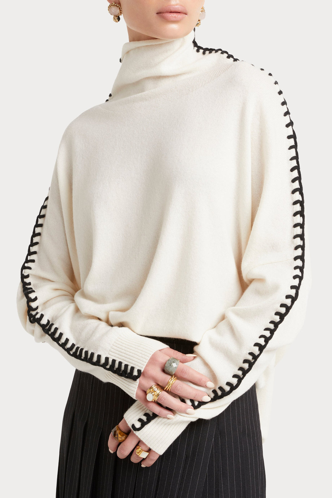 Husk Slouchy Cashwool Blanket Stitch Knit