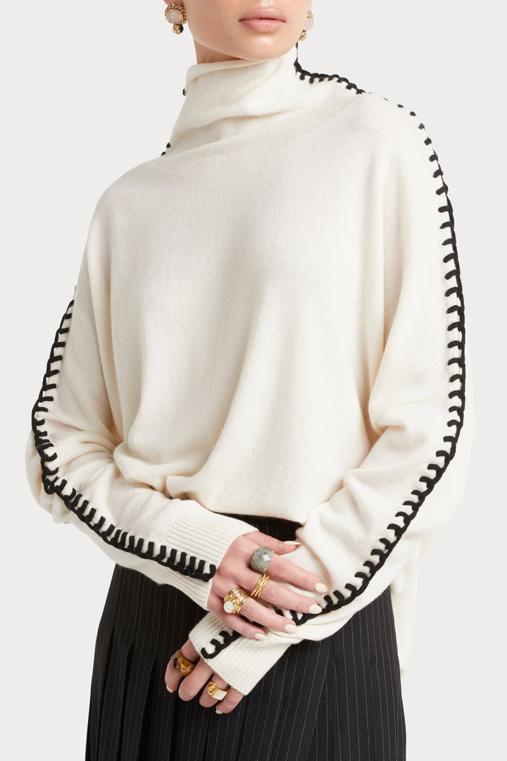Husk Slouchy Cashwool Blanket Stitch Knit